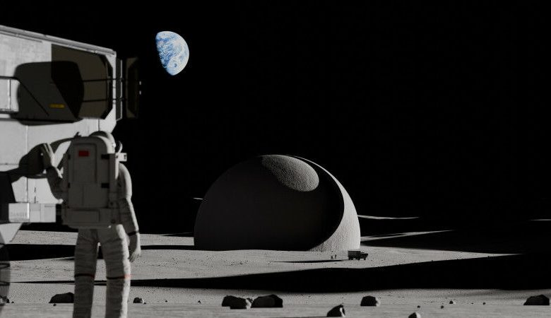 Os escudos de radiação dos habitats contêm regolito lunar.  O ninho do re